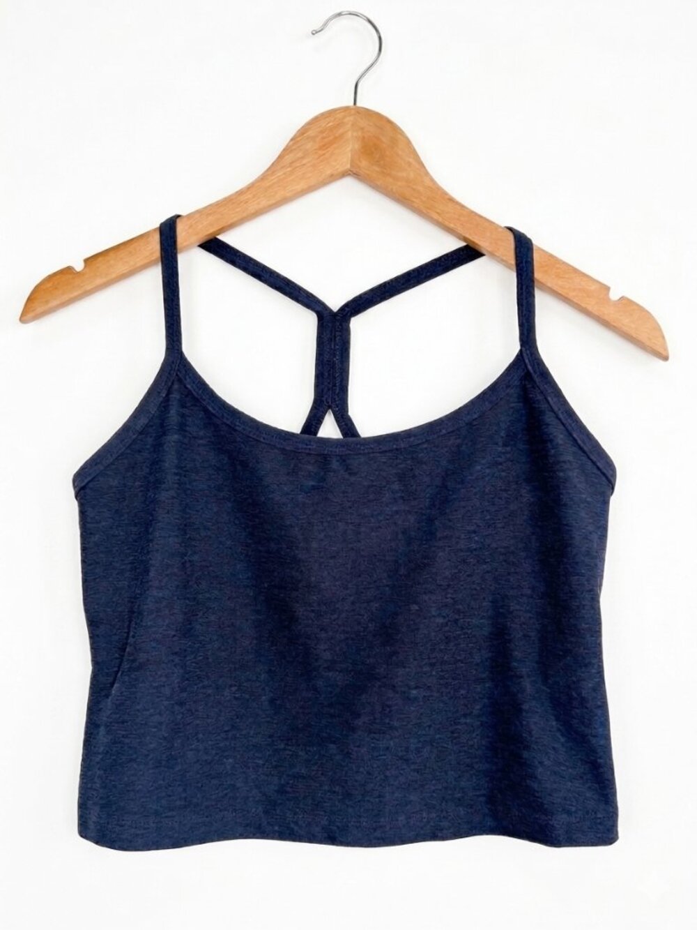 Beyond Yoga Spacedye Slim Racerback Cropped Tank Top Heathered Navy